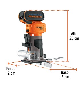 Foto 2 | Foto 2 | Router (rebajadora) Compacta Inalambrica 1/4'' 1 Batería 4 Ah Truper Pro