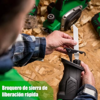 Foto 3 | Foto 3 | Sierra Sable 900w Velocidad Variable Industrial Eo Safe Imports Esi-13280-1 Verde