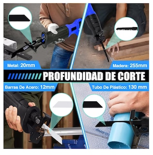 Foto 3 | Foto 3 | Sierra Reciproca Eléctrica Sable Velocidad Con 5 Seguetas, Belug Azul