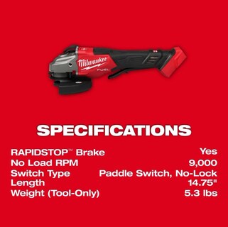 Foto 3 | Foto 3 | Amoladora Milwaukee M18 Fuel, 18 V, Iones De Litio, 4 1/2 Pulgadas/6 Pulgadas, 135 Cortes - Venta Internacional.