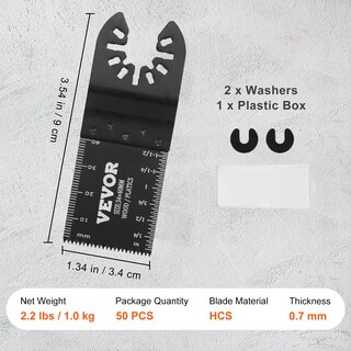 Foto 7 | Foto 7 | Hojas De Sierra Oscilantes Vevor, 50 Unidades, Para Madera, Plástico Y Aluminio - Venta Internacional.