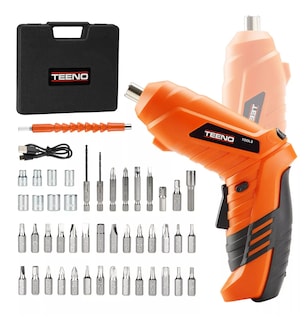 Foto 5 | Foto 5 | Atornillador Inalámbrico Teeno Naranja de 3.6v Kit 46 Piezas