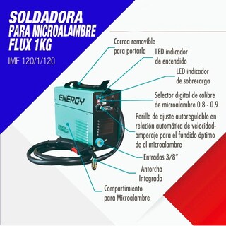 Foto 3 | Foto 3 | Soldadora Microalambre Flux Sin Gas 110v 120a Energy