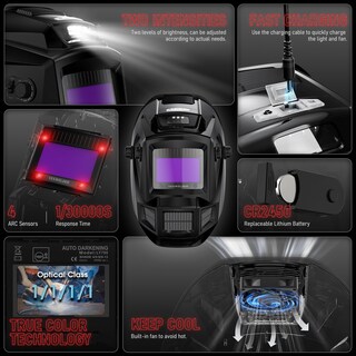 Foto 4 | Foto 4 | Casco De Soldadura Yeswelder Con Oscurecimiento Automático Con Ventilador Y Luz - Venta Internacional.