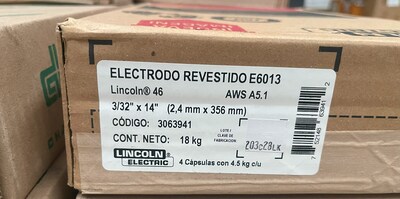 Foto 3 | Foto 3 | Electrodo Lincoln L46 6013 en 3/32 Caja 4.5 Kilos