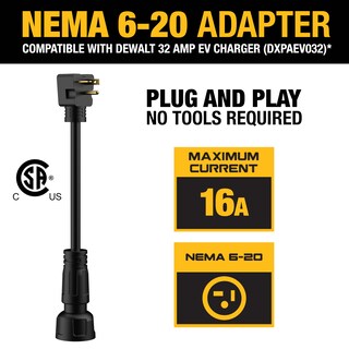 Foto 2 | Foto 2 | Adaptador Dewalt Nema 6-20 Para Cargador Ev Portátil De 32 A 240 V - Venta Internacional.