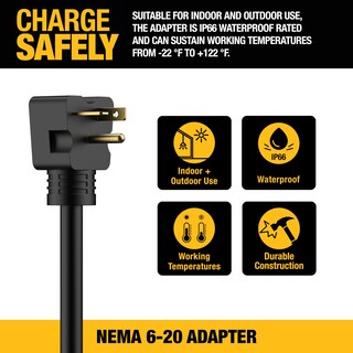 Foto 4 | Foto 4 | Adaptador Dewalt Nema 6-20 Para Cargador Ev Portátil De 32 A 240 V - Venta Internacional.