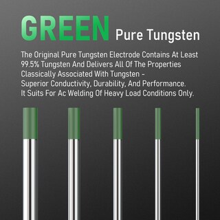 Foto 2 | Foto 2 | Electrodo De Tungsteno Para Soldadura Tig Yeswelder, Tungsteno Puro, 1/8 X 175 Mm, Verde, Paquete De 10 - Venta Internacional.