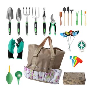 Foto 1 | Foto 1 | Juego De Herramientas Y Jardín 22 Pzs Aleación De Aluminio Verde Negro Plata