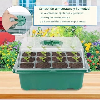Foto 2 | Foto 2 | Charolas Germinadoras Semillero Invernadero Tapa 10pz Eo Safe Imports Esi-17726 Verde