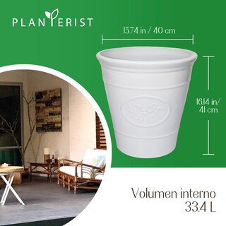 Foto 3 | Foto 3 | Maceta Grande - Planterist - Acabado Cerámico Elegante Vintage color Blanco Brilloso