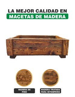 Foto 2 | Foto 2 | Maceta De Madera Hanlob Tipo Jardinera De Barrote Chica