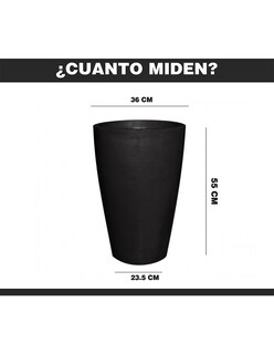 Foto 3 | Foto 3 | Maceta Minimalista Hanlob Cilíndrico color Negro