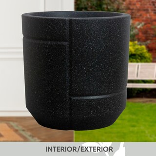 Foto 3 | Foto 3 | Jauz Improvement Maceta Minimalista Lineal Esfera Blanca Interior Exterior Color Negro (mod. J0065)