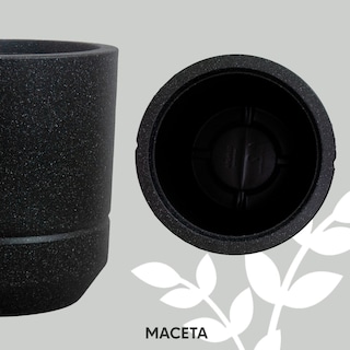 Foto 5 | Foto 5 | Jauz Improvement Maceta Minimalista Lineal Esfera Blanca Interior Exterior Color Negro (mod. J0065)