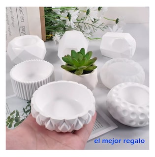 Foto 3 | Foto 3 | Moldes Pequeñas Jardineras Moldes Para Maceta Plantas 5 Pzs, Blanco