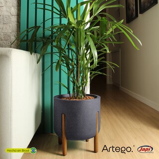 Foto 2 | Foto 2 | Maceta Moderna Artego con Base de Madera 36 Cm Azul