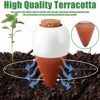 Foto 3 | Foto 3 | Globos De Riego Automático Ollas Con Forma De Espigas De Terracota, Paquete De 4 Unidades - Venta Internacional.