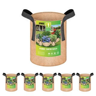 Foto 1 | Foto 1 | Macetas De Tela No Tejida Para Aireación Plant Grow Bags Ipower, Paquete De 5 Unidades, 3,8 Litros - Venta Internacional.