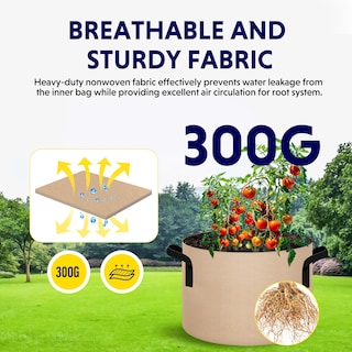 Foto 4 | Foto 4 | Bolsas Para Cultivo De Plantas Ipower, Tela No Tejida De 7 Galones, Paquete De 5 Unidades, Color Can - Venta Internacional.