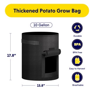 Foto 2 | Foto 2 | Bolsas Para Cultivo De Patatas Ipower, 10 Galones, Paquete De 5, Con Asa Y Ventana - Venta Internacional.