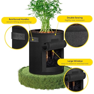 Foto 5 | Foto 5 | Bolsas Para Cultivo De Patatas Ipower, 10 Galones, Paquete De 5, Con Asa Y Ventana - Venta Internacional.