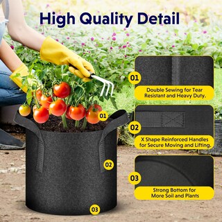 Foto 3 | Foto 3 | Grow Bags Ipower, Paquete De 10 Unidades, Tela No Tejida De 95 Litros Con Asa, 25 Ga - Venta Internacional.