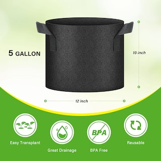 Foto 2 | Foto 2 | Bolsas De Cultivo Healsmart Nonwoven De 5 Galones Paquete De 6 Unidades Para Jardín - Venta Internacional.