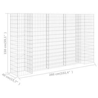 Foto 7 | Foto 7 | Macetero Gabion Vidaxl Alambre De Acero En Forma De H 223 6 X 40 X 150 Cm - Venta Internacional.