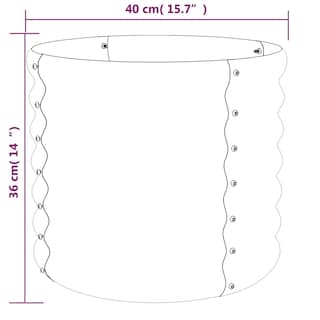 Foto 5 | Foto 5 | Jardinera Vidaxl Redonda De Acero Con Recubrimiento En Polvo Plateado De 40 Cm - Venta Internacional.