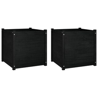 Foto 1 | Foto 1 | Jardinera Vidaxl De Madera Maciza Negra De Pino 60 X 60 X 60 Cm - Venta Internacional.