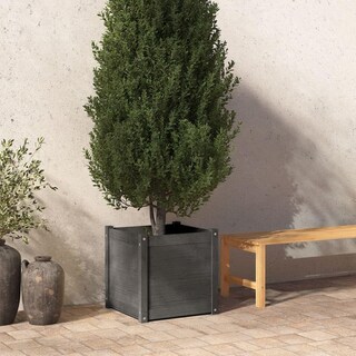 Foto 2 | Foto 2 | Jardinera Vidaxl De Madera Maciza Gris De Pino 50x50x50 Cm - Venta Internacional.