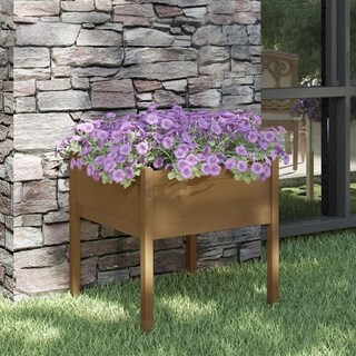 Foto 2 | Foto 2 | Macetero De Jardín Vidaxl Madera Maciza De Pino Color Marrón Miel 70 X 70 Cm - Venta Internacional.