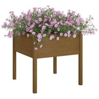 Foto 4 | Foto 4 | Macetero De Jardín Vidaxl Madera Maciza De Pino Color Marrón Miel 70 X 70 Cm - Venta Internacional.