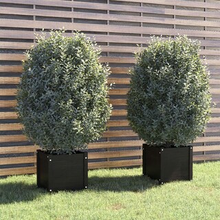 Foto 2 | Foto 2 | Jardineras Vidaxl De Madera Maciza Negra De Pino 40 X 40 X 40 Cm 2 Unidades - Venta Internacional.