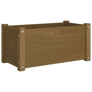 Foto 1 | Foto 1 | Maceta De Jardín Vidaxl Madera De Pino Macizo Color Marrón Miel 60 X 31 X 31 Cm - Venta Internacional.