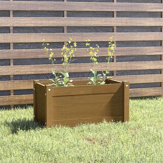 Foto 2 | Foto 2 | Maceta De Jardín Vidaxl Madera De Pino Macizo Color Marrón Miel 60 X 31 X 31 Cm - Venta Internacional.