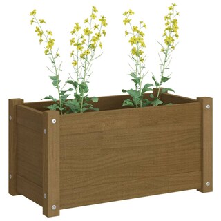 Foto 6 | Foto 6 | Maceta De Jardín Vidaxl Madera De Pino Macizo Color Marrón Miel 60 X 31 X 31 Cm - Venta Internacional.