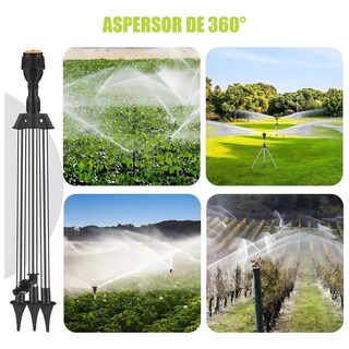 Foto 3 | Foto 3 | Aspersor De Pie Telescópico Con Trípode Rotativo Para Irriga Plata