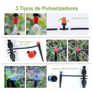 Foto 5 | Foto 5 | Sistema De Riego Automático Por Goteo 1/4 60m ,1/2 8m 135 Pcs Negro