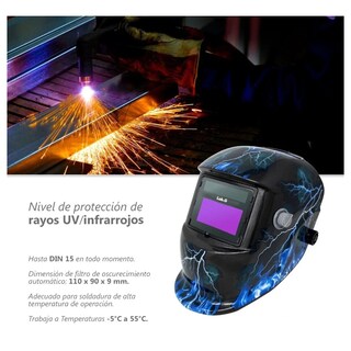 Foto 2 | Foto 2 | Careta Electrónica Soldar Automática Diseño Con Rayos Lab.g Azul