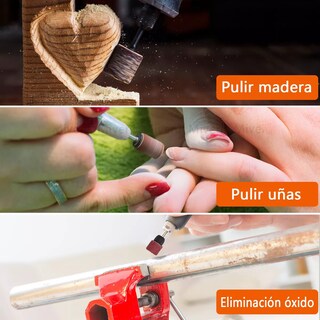 Foto 3 | Foto 3 | Kit 132 Lijas Tambor G80 G100 G120 para Dremel Mandriles V3 Guinda