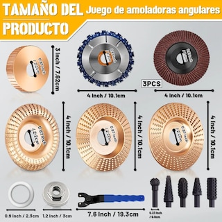 Foto 2 | Foto 2 | Juego De 20 Discos Belug Para Tallar Madera Y Llave Amoladora Dorado Guinda