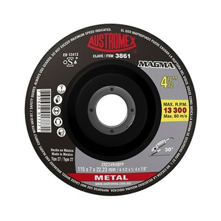 Foto 1 | Foto 1 | Disco Austromex T-27 4.1/2”x1/4”x7/8” Desbaste Metal (magma)