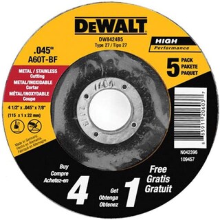 Foto 1 | Foto 1 | Disco De Corte Dewalt Dw8424b5 De 4,5 Cm Para Metal (paquete De 5) - Venta Internacional.