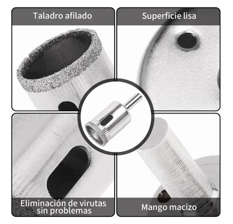 Foto 3 | Foto 3 | Kit De Brocas Para Cerámica Mármol y Vidrio Eo Safe Imports ESI-413 Plata