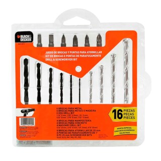Foto 1 | Foto 1 | Brocas y Puntas Black+Decker BD0130CS 16 Piezas