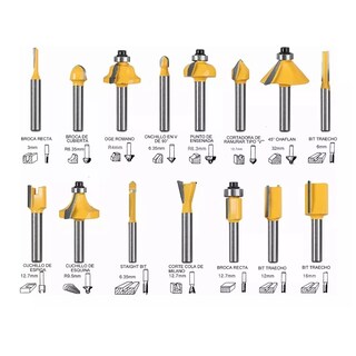 Foto 2 | Foto 2 | Fresa 1/4 Broca Para Enrutador De Carburo De Tungsteno 15 Pz Eo Safe Imports Esi-13100 Amarillo