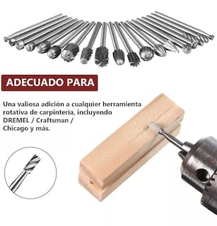 Foto 4 | Foto 4 | 20 Pzs Kit Fresas Para Madera Carburo Para Dremel Mototool Plata