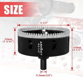 Foto 2 | Foto 2 | Broca Perforadora De Diamante Asnomy Para Soldadura Fuerte Serrada De 82 Mm - Venta Internacional.